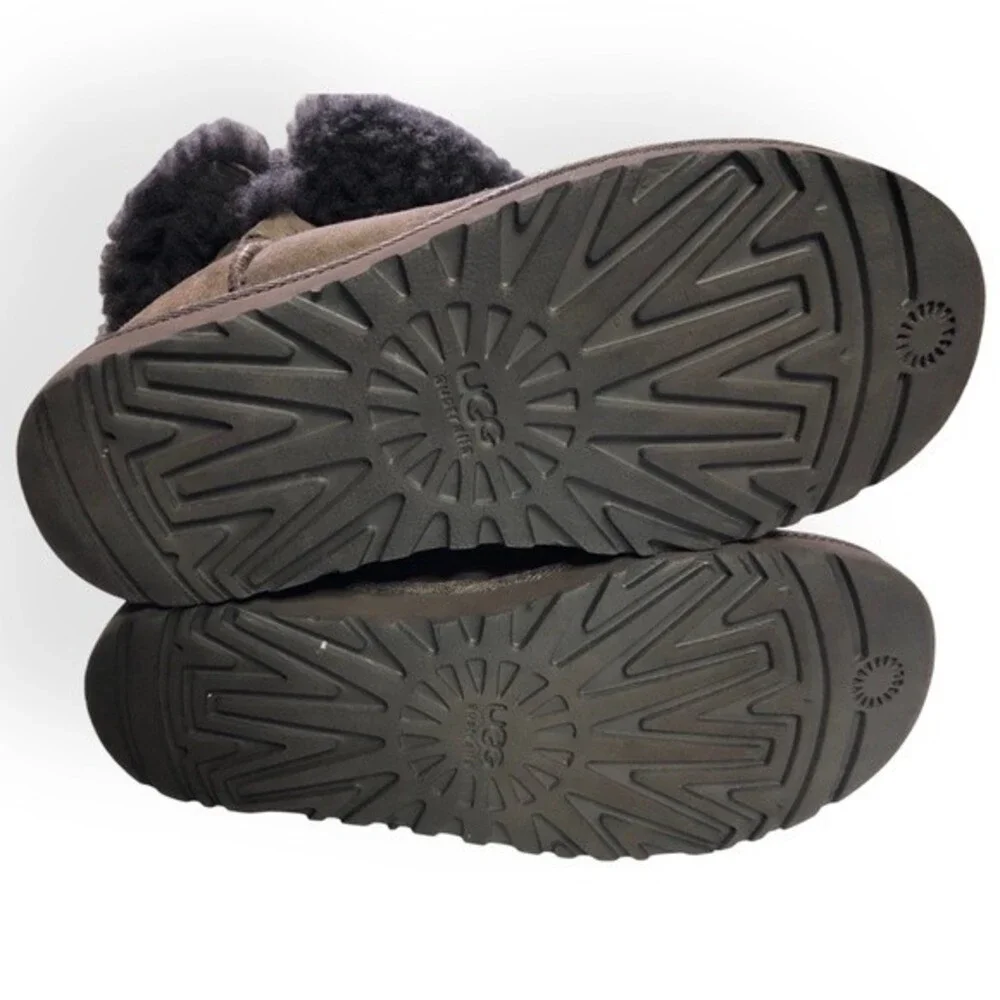 UGG Women’s Brown Bailey Button Genuine Leather Boots